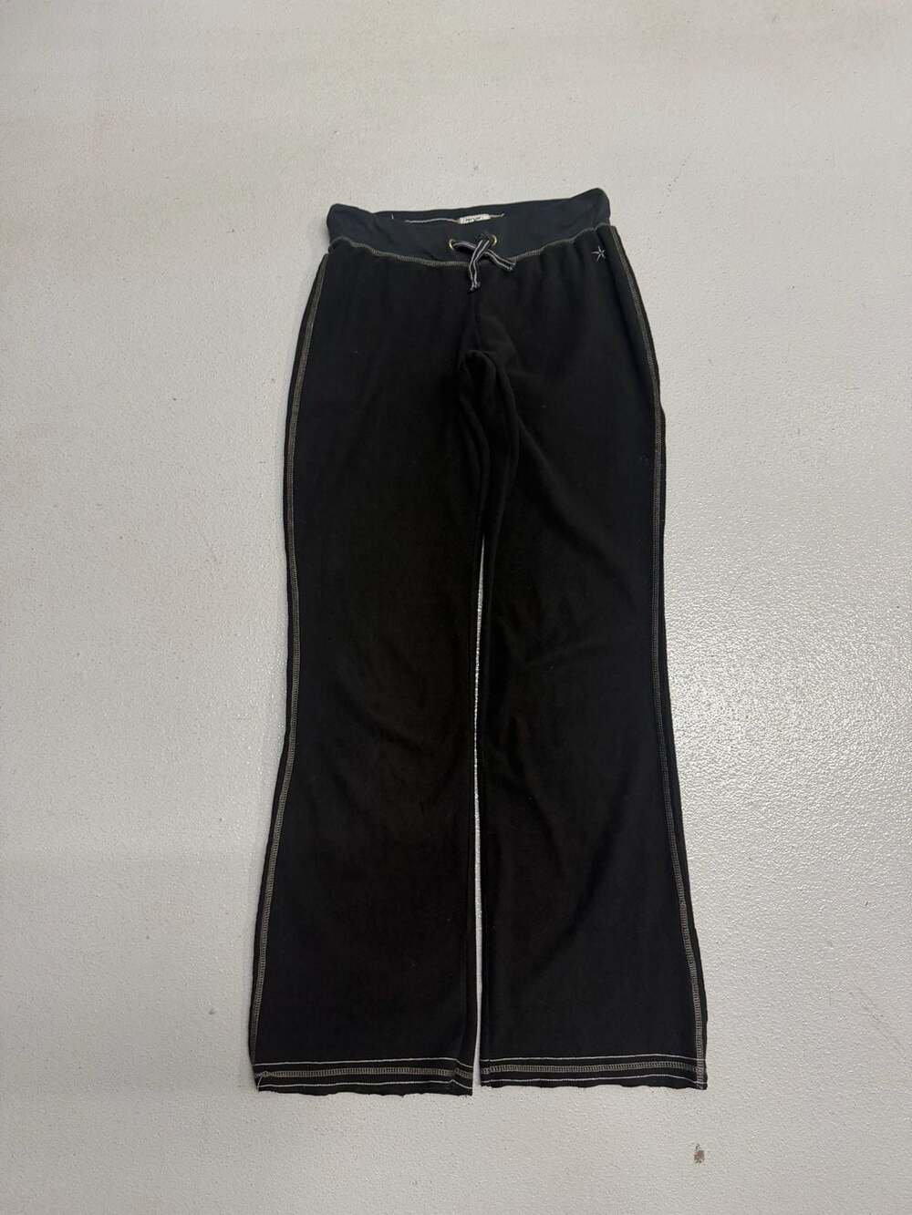 725 Originals Women's Black Contrast Stitch Flare Yoga Lounge Pants